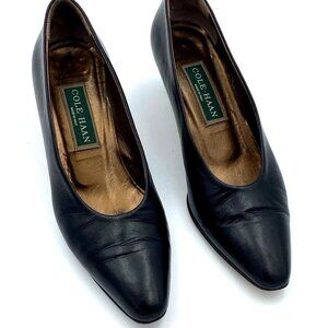 Cole Haan Black Leather Low Pump Heels Dress Shoes